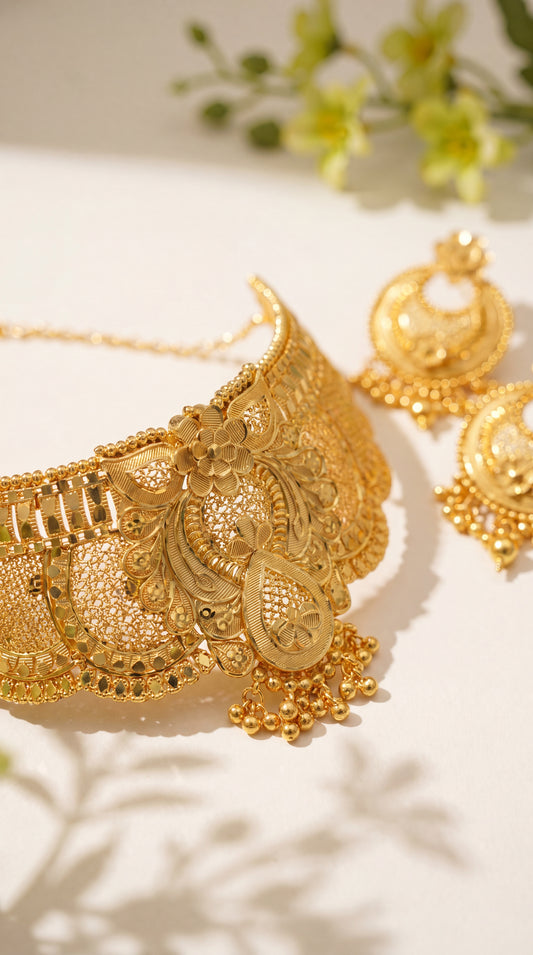 Suvarnaprabha Leaf Choker Set
